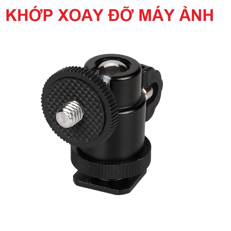 Khớp xoay gắn đèn flash máy ảnh , gắn điện thoại hoặc máy ảnh vào tripod xoay 360 độ