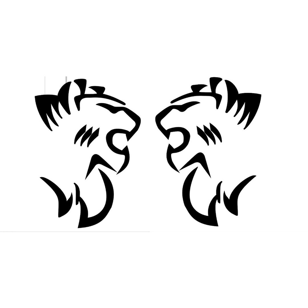 CẶP TEM CỬA DECAL HÌNH HỔ BÉO DÁN XE HOWO, SITRAK