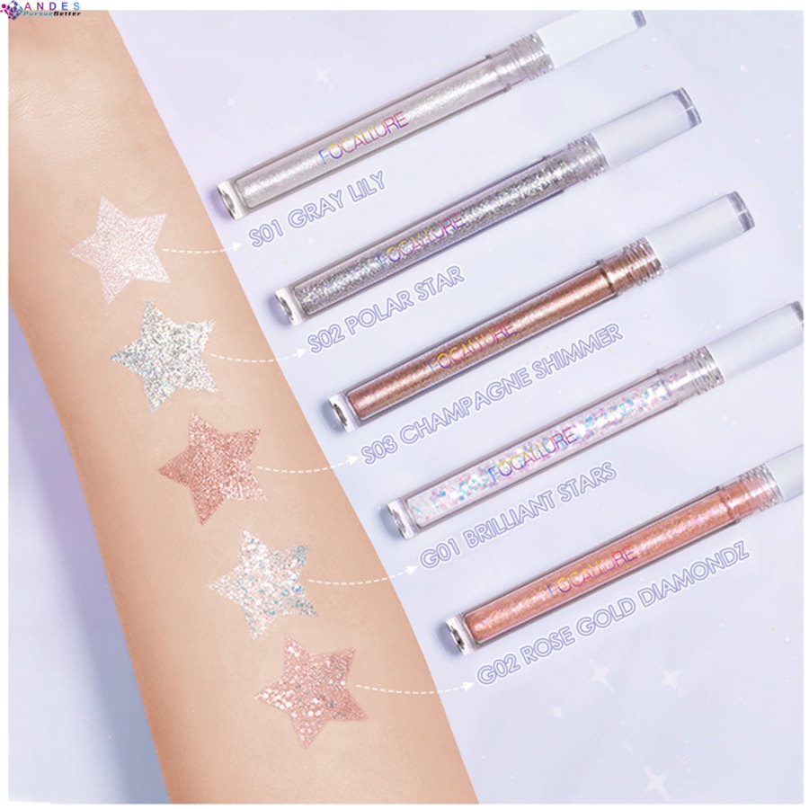 Bút kẻ mắt dạng lỏng FOCALLURE màu nhũ lấp lánh lâu trôi chống thấm nước | BigBuy360 - bigbuy360.vn