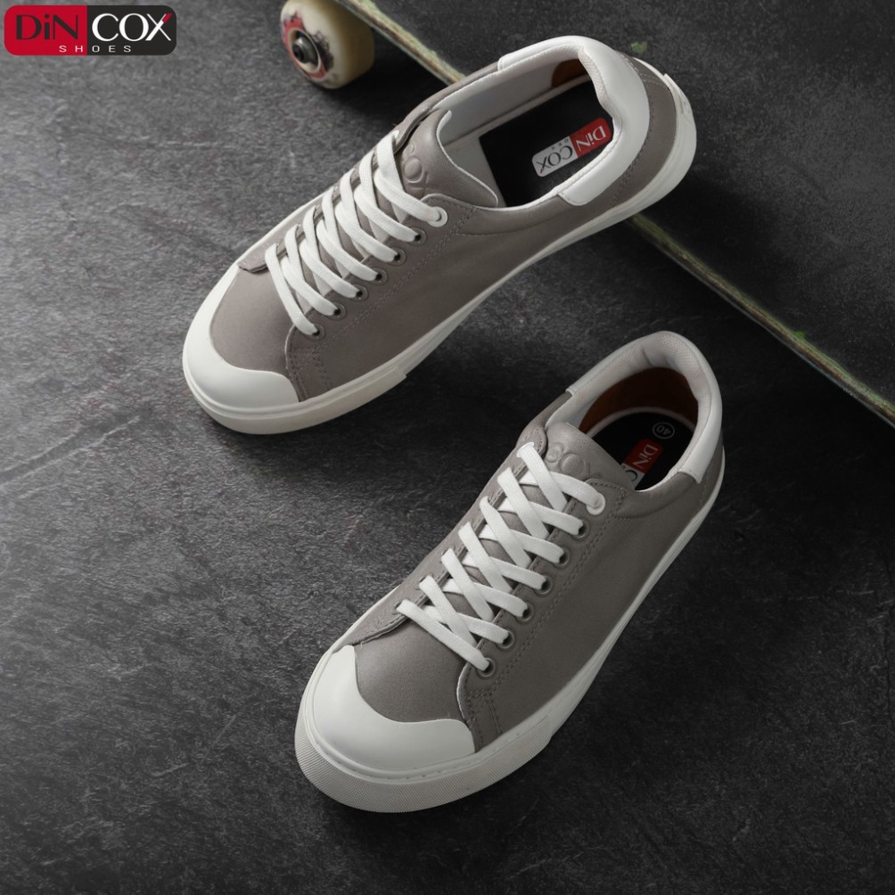 Giày Sneaker Da Nam DINCOX C13 Cách Điệu Sáng Tạo Grey/White