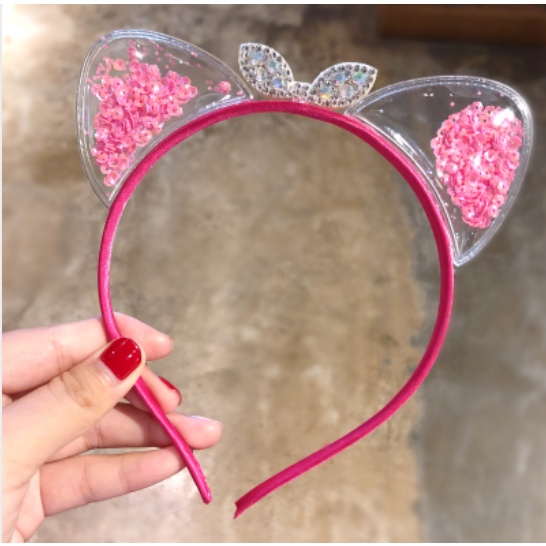 Cài tóc kim sa, bờm tóc hình tai mèo cho bé