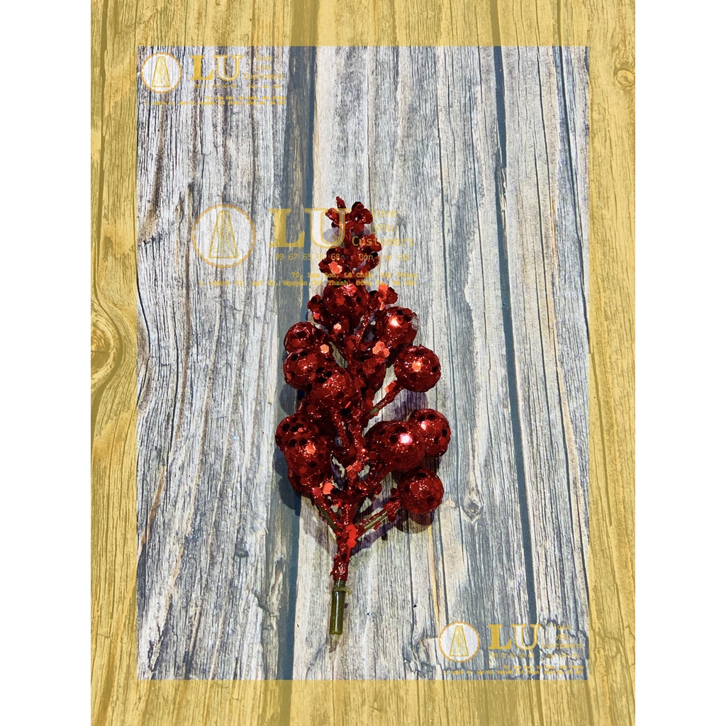 Cành quả sung nhũ kim tuyến trang trí oản, tháp bánh Vật tư phụ kiện Oản, giỏ hoa quà Noel | LU