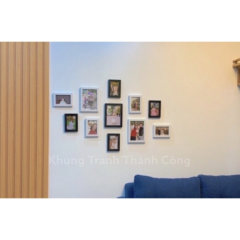 Bộ 11 khung ảnh treo tường và để bàn mặt kính giá rẻ .
