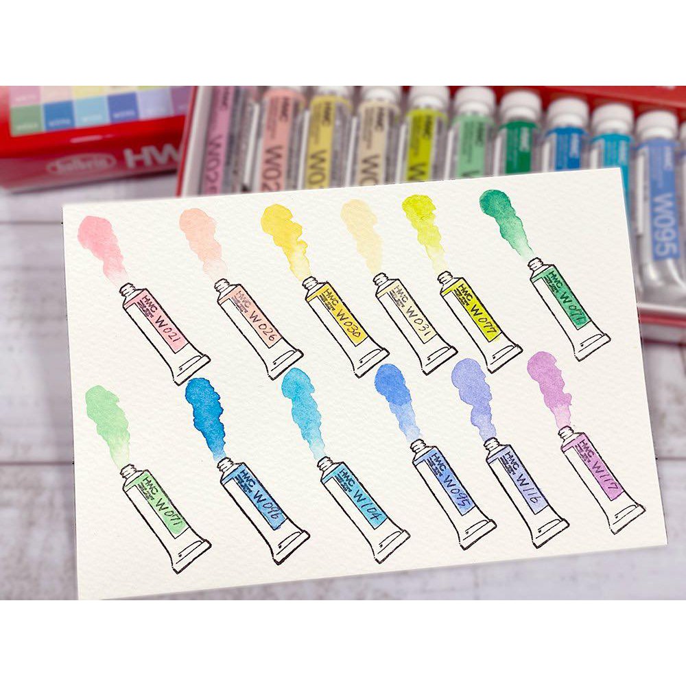 Set màu nước Holbein Pastel 12 tubes (Phiên bản mới nhất)