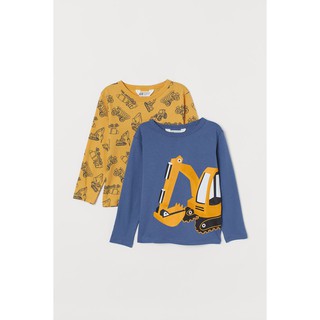 Set 2 áo dài tay vàng xanh digger HM H&M _ hàng chính hãng Anh