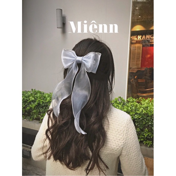 Kẹp tóc nơ ruy băng voan cỡ lớn thời trang Hàn Quốc miên.accessories
