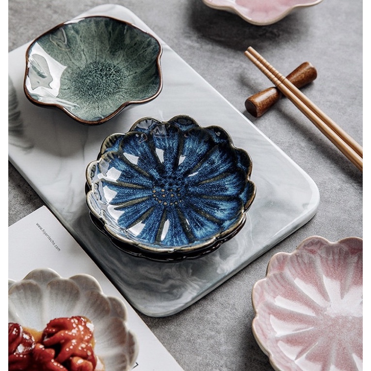 Bát chấm, dĩa chấm nhiều hoạ tiết, bát chấm phong cách Nhật Bản