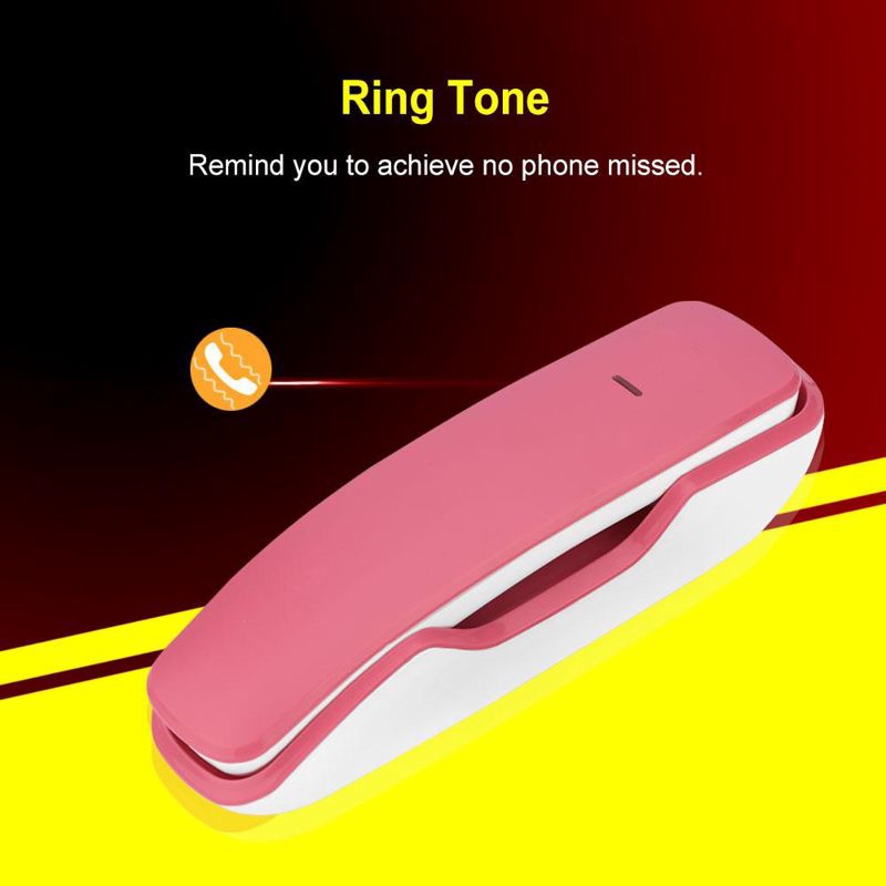 Điện thoại bàn treo tường có chức năng dừng cuộc gọi/tắt âm/quay số lại màu hồng