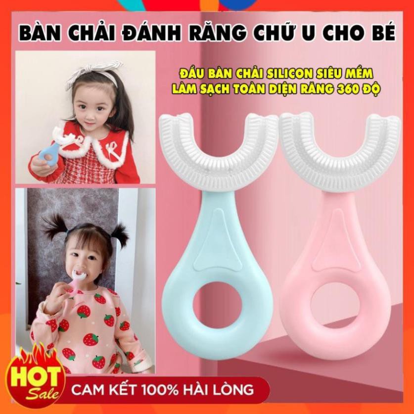 Bàn Chải Đánh Răng Silicon Hình Chữ U Cho Trẻ Em  Bàn Chải Tập Đánh Răng Cho Bé Từ 1-10 Tuổi