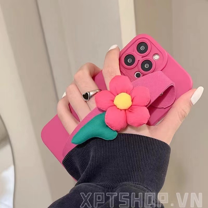 Ốp Điện Thoại Họa Tiết Hoa Hồng Có Dây Đeo Cho iphone 15 14 13 12 11 pro max xr ix xs max