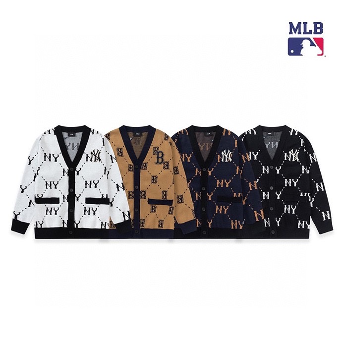 ❤ Mlb Áo Khoác Cardigan Tay Dài Cổ Chữ V Thêu Chữ Thời Trang