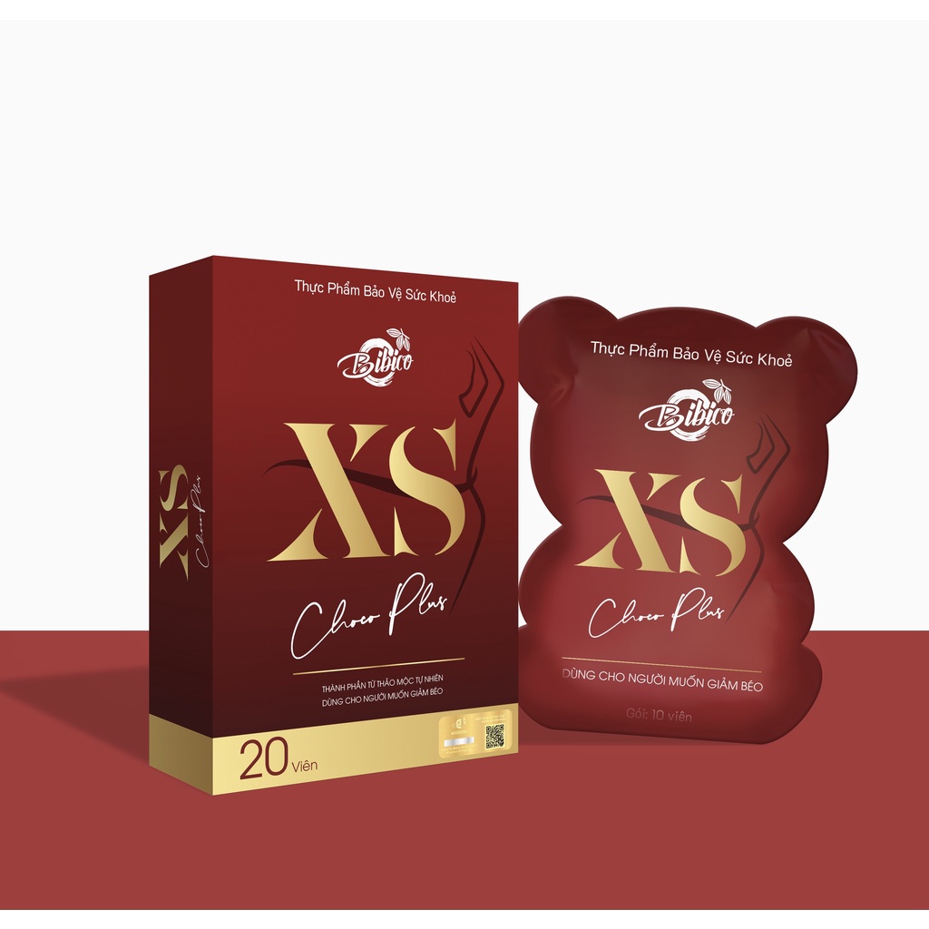 KẸO GIẢM CÂN SOCOLA CON GẤU XS CHOCO PLUS HỘP 20 Viên