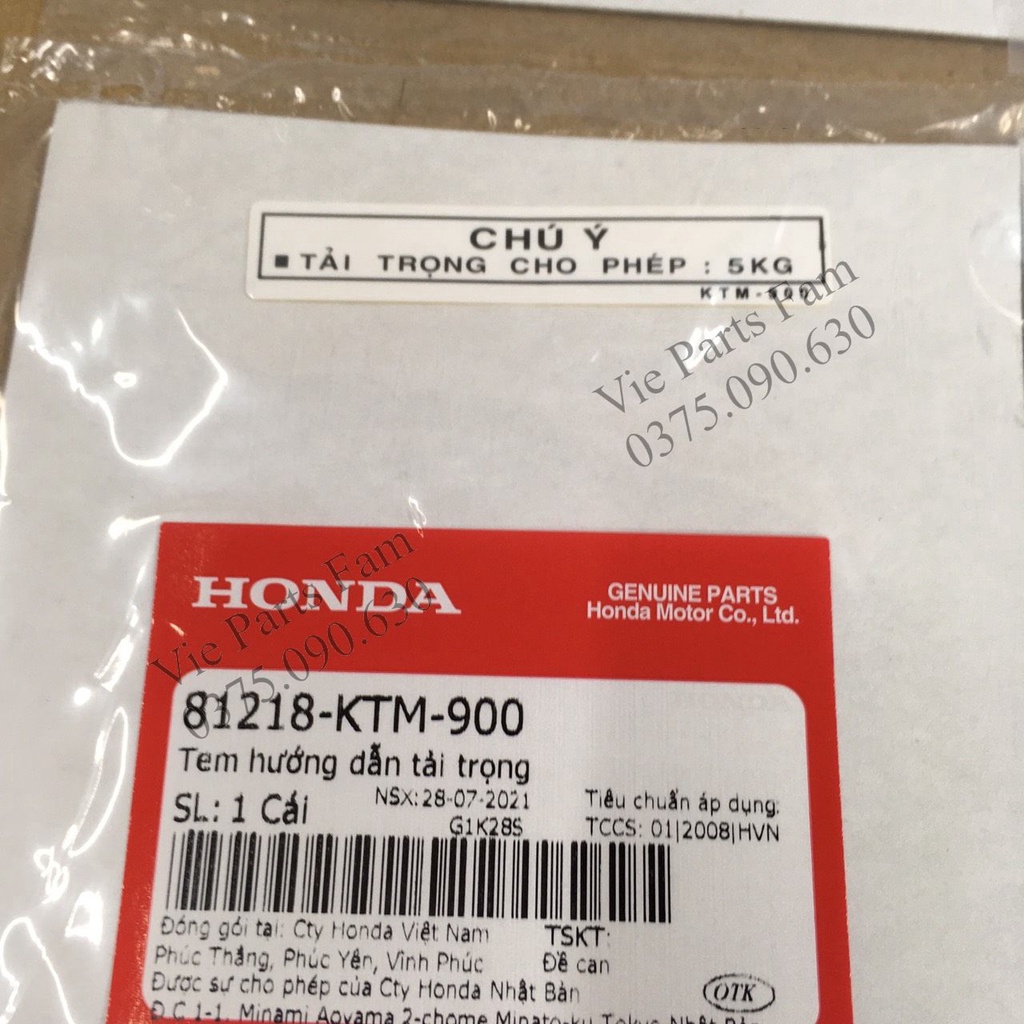 Combo bộ tem thông số Future Neo , hàng din Honda mới 100%