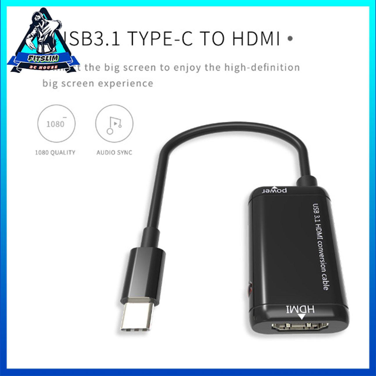 Bộ chuyển đổi USB-C loại C sang HDMI Cáp TV USB 3.1 cho máy tính bảng điện thoại MHL Android