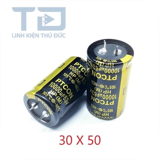 Tụ lọc nguồn amply 10000uf 63v ptcon size 30x50mm