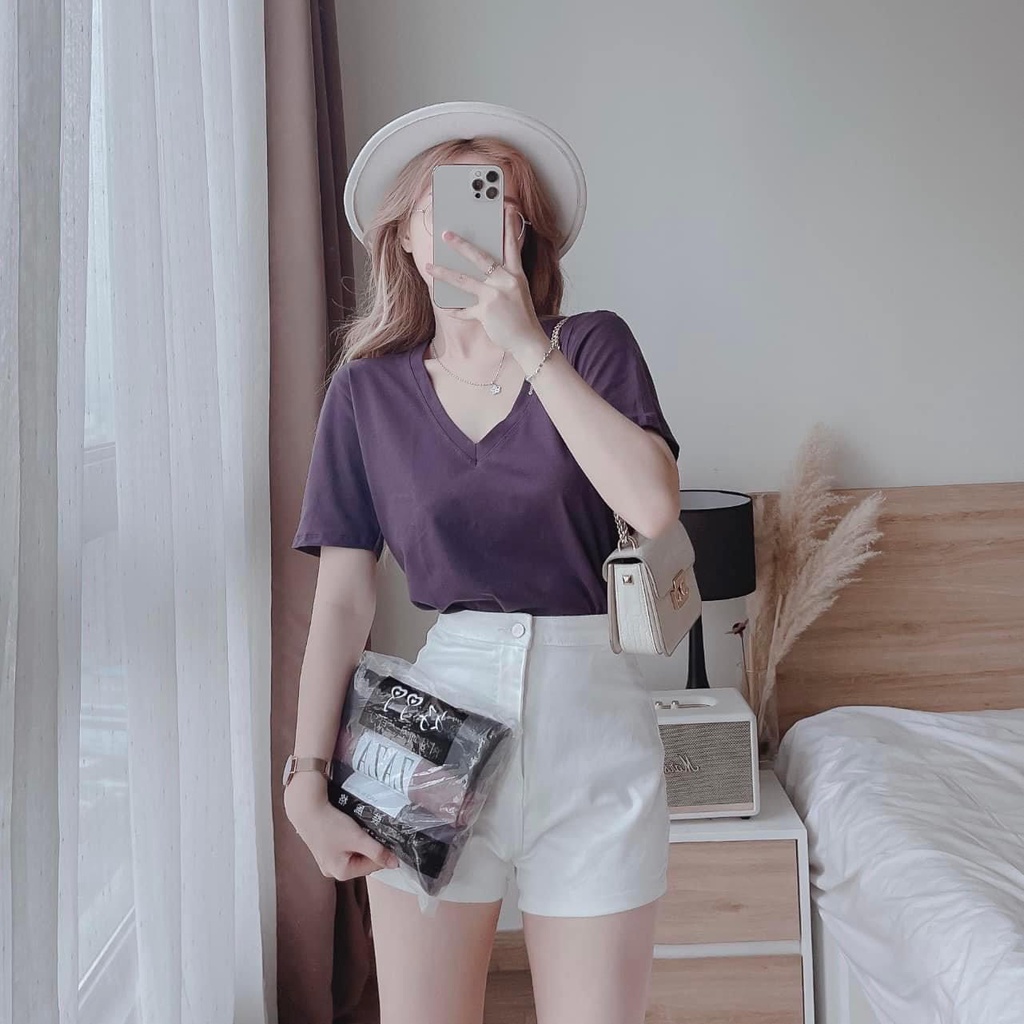 Quần Short lưng cao vải kaki hàn mềm m509