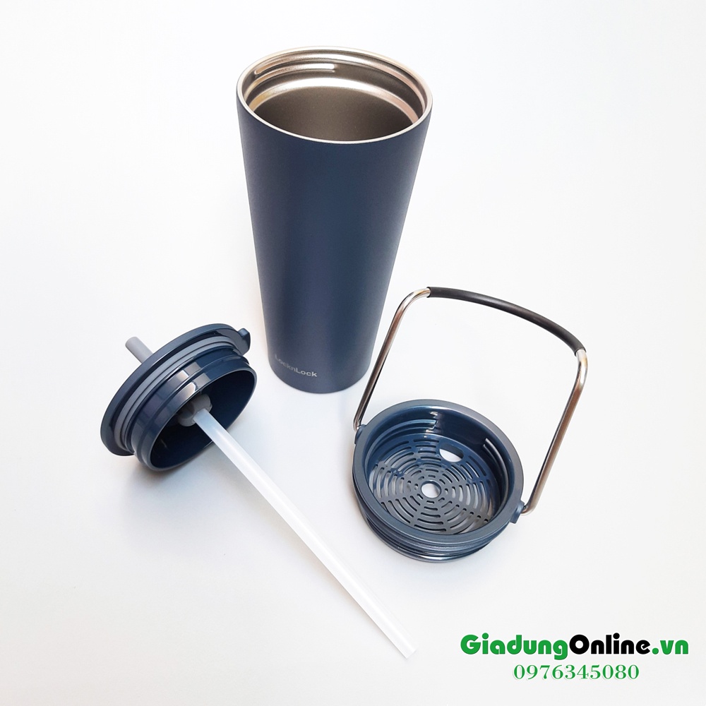 [Lock&amp;Lock] Cốc Giữ Nhiệt Có Ống Hút LocknLock Bucket Tumbler LHC4268 540ml