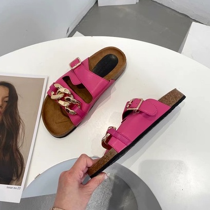 Dép sandal quai ngang, sandal da