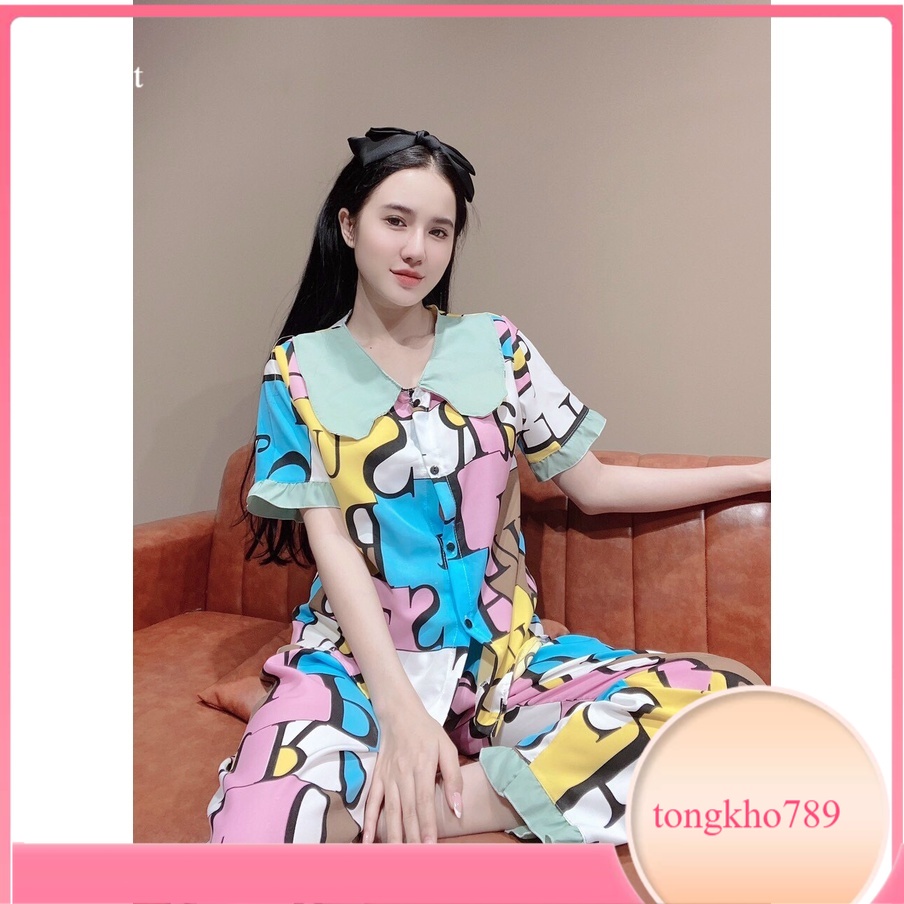 Bộ pijama tay ngắn quần dài trẻ trung chất mát - TONGKHO789