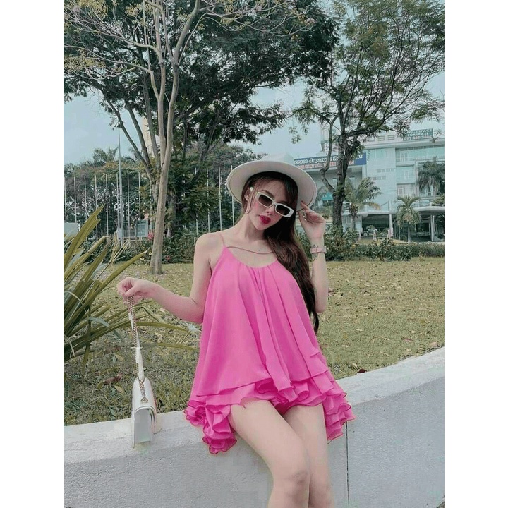 ÁO 2 LỚP GIẤU QUẦN FORM RỘNG KHOÉT LƯNG DỄ THƯƠNG CHẤT LIỆU VOAN CHIFFON yummyfashion1