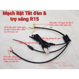 Mạch bật tắt đèn và passing trợ sáng cho xe R15 V3 sử dụng trên công tắc passing zin của xe