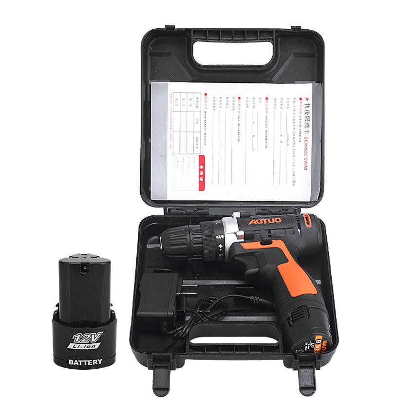 Bộ Máy khoan vặn vít không dây Aotuo 12V có đảo chiều