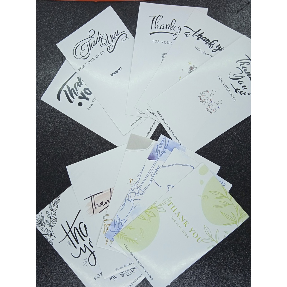 Tem Decal Dán Hộp Carton, Tem Thank You Dán Niêm Phong Hộp cod hàng có sẵn đẹp 11x6,5 cm 31-40