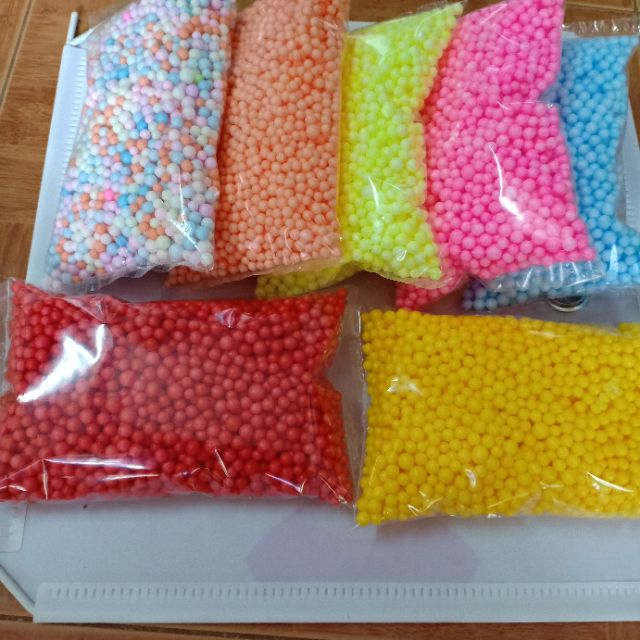 1 gói xốp màu trang trí hộp quà / làm slime (10-15gr) | BigBuy360 - bigbuy360.vn