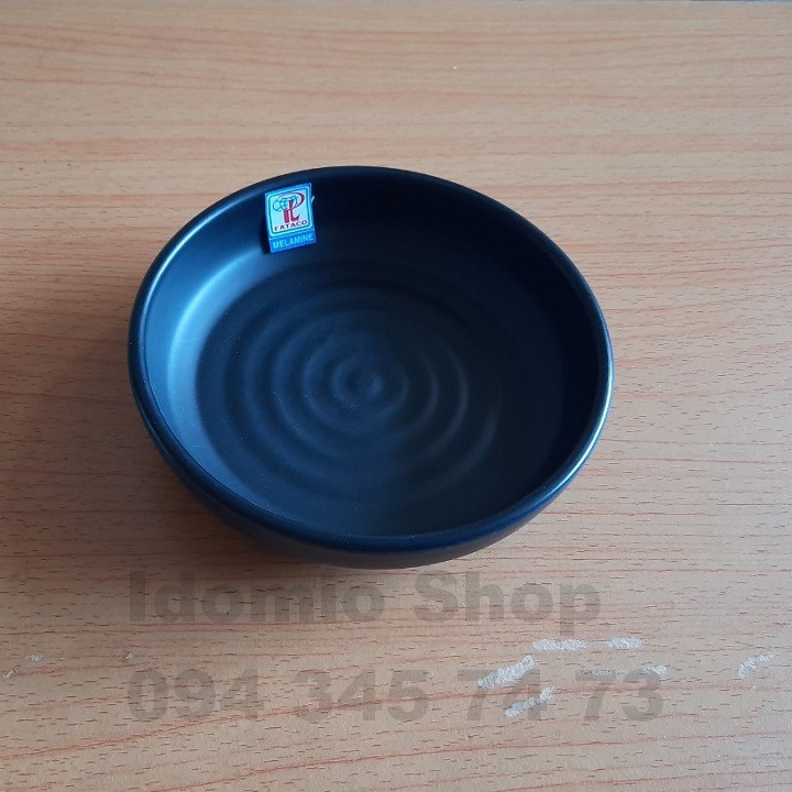 Dĩa Màu Đen Nhựa Melamine Cao Cấp 14cm – DGS06N