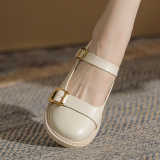 Giày Lười Da Đế Dày 3cm Thời Trang Cho Nữ