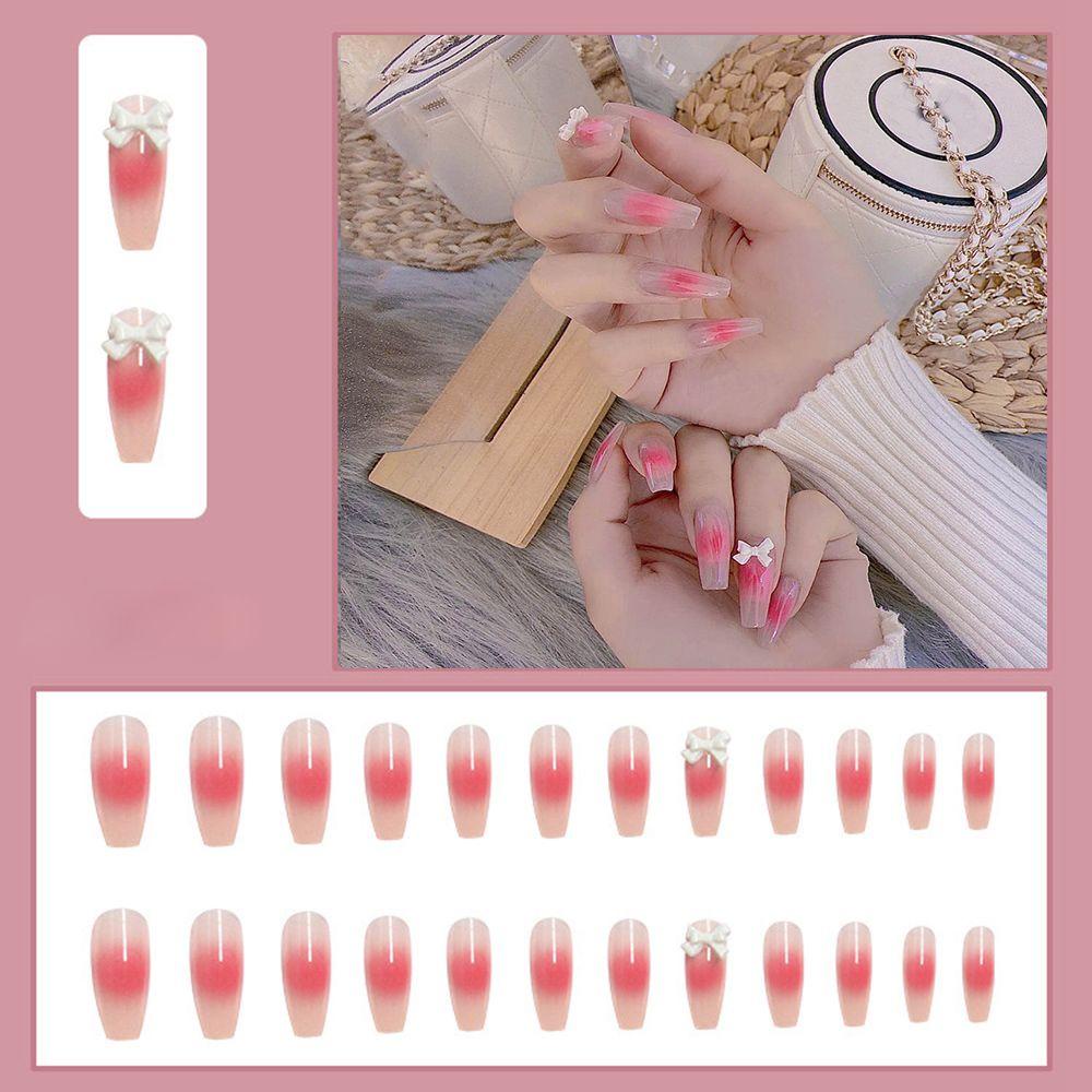 Hộp 24 Móng Tay Giả Múa Ba Lê Dài Có Thể Tháo Rời