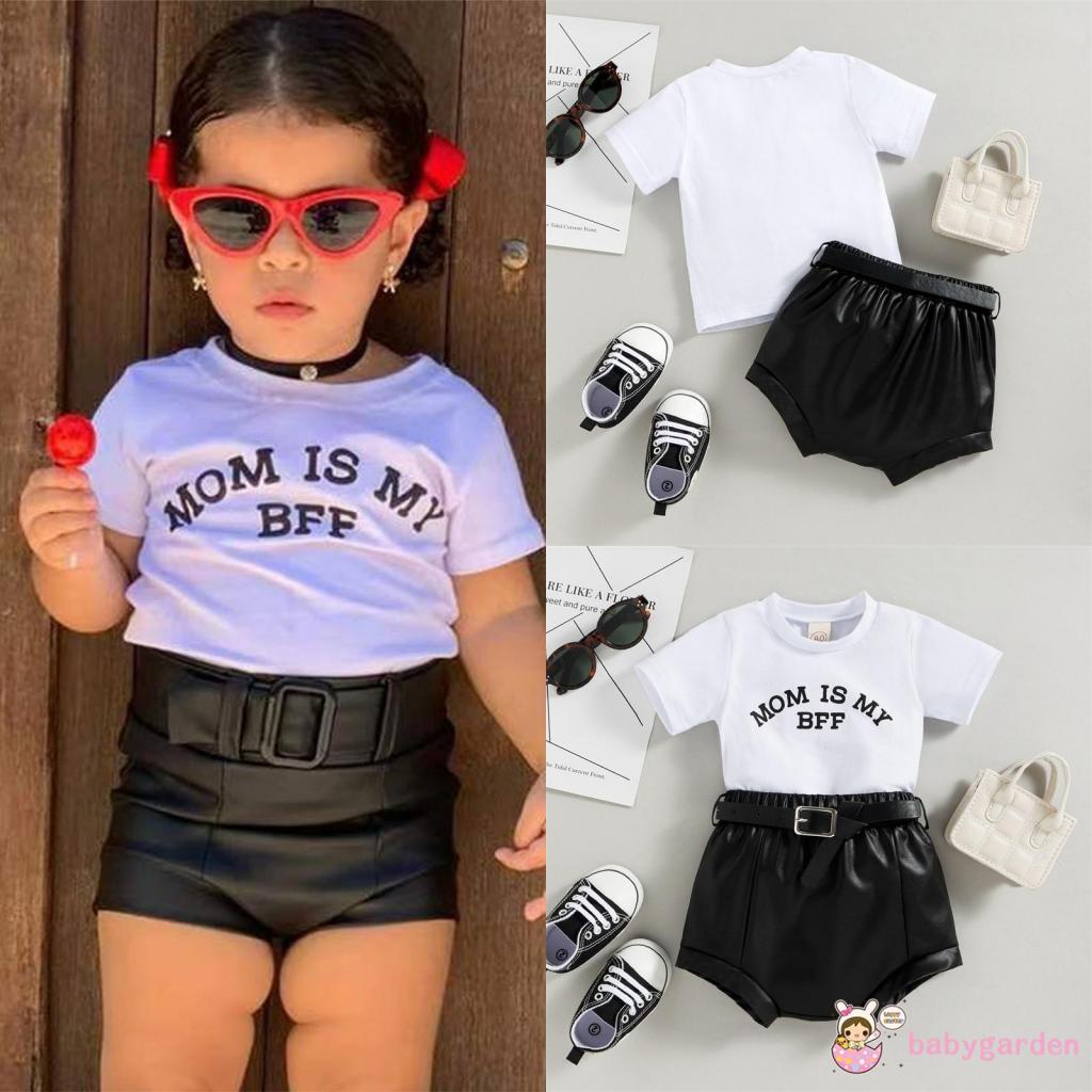 Set Áo Thun Tay Ngắn + Quần Dài Màu Đen Cho Bé 6 Tháng Tuổi