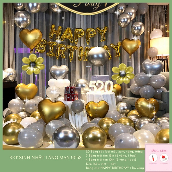 [TPHCM] Set Trang Trí Sinh Nhật Lãng Mạn Đáng Yêu, trang trí tiệc tùng, ngày kỉ niệm - MBBDecor