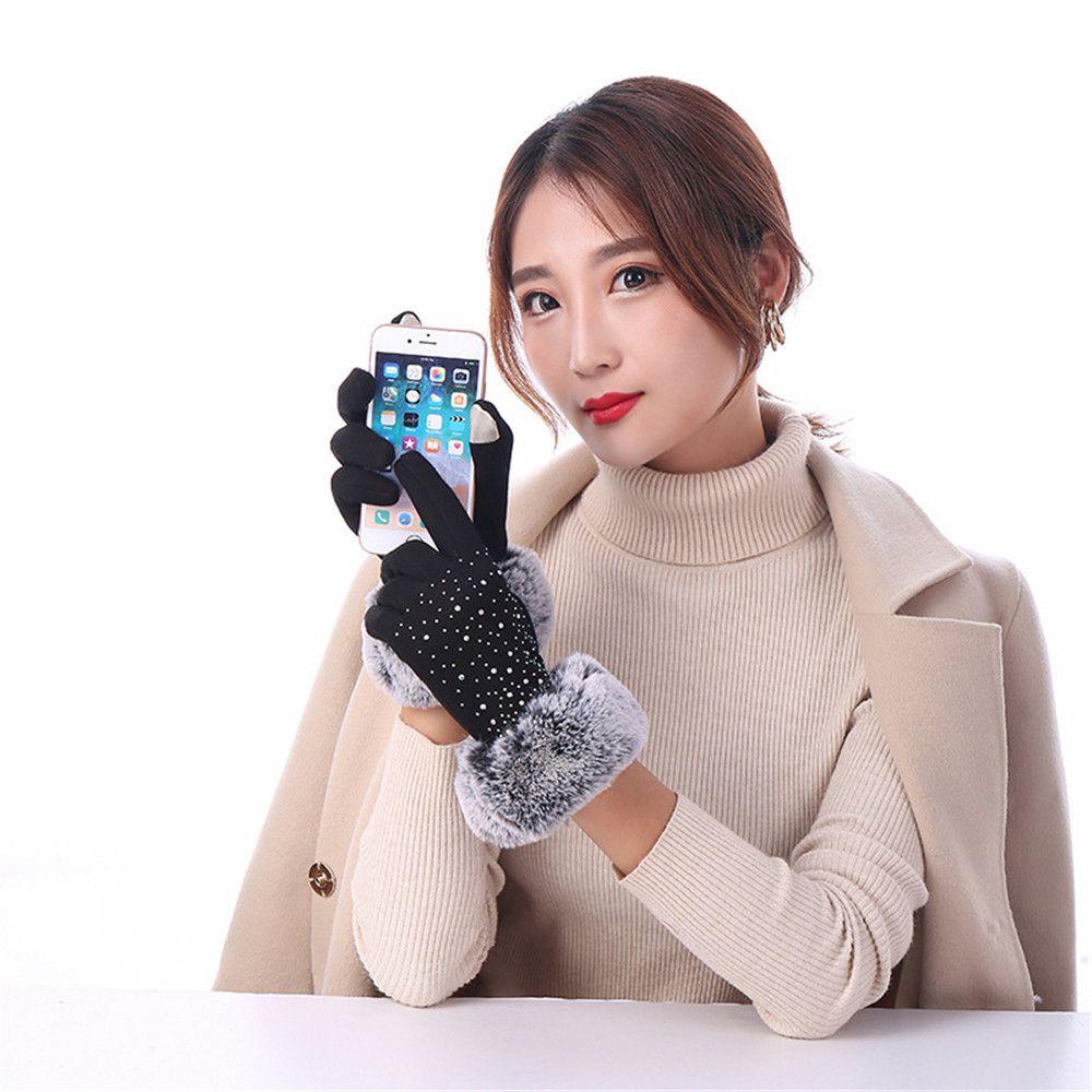 Găng Tay Giả Lông Thú Dày Dặn Giữ Ấm Mùa Đông|Găng Tay Len Cashmere Ấm Áp Hợp Thời Trang