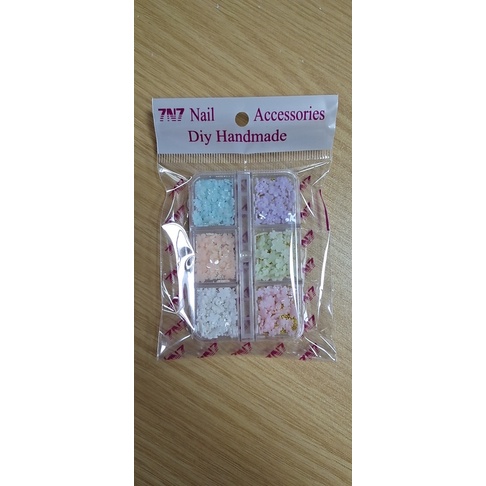 phụ kiện hoa nhí dạ quảng 6 màu mix bi siêu hot gắn móng tay nail