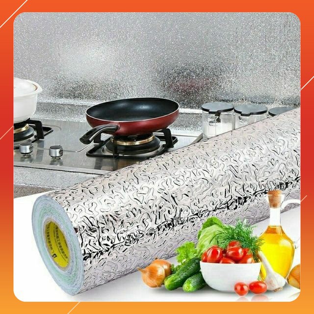 Cuộn Giấy Bạc Dán Bếp Chống Thấm - Chống Cháy  (dài 1.2m X cao 0.6m)