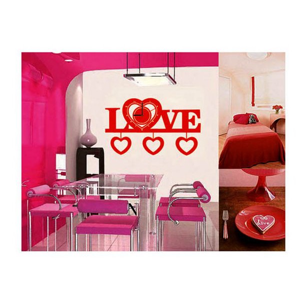 Đồng hồ kèm decal chữ love có sẵn keo BINBIN DH24