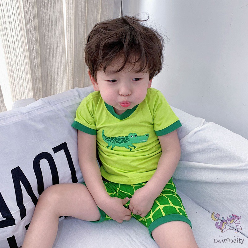 Set Áo Thun Tay Ngắn &amp; Quần Đùi Cho Bé Trai