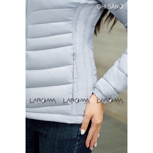 Áo phao nữ có mũ Laroma, siêu nhẹ, trần bông