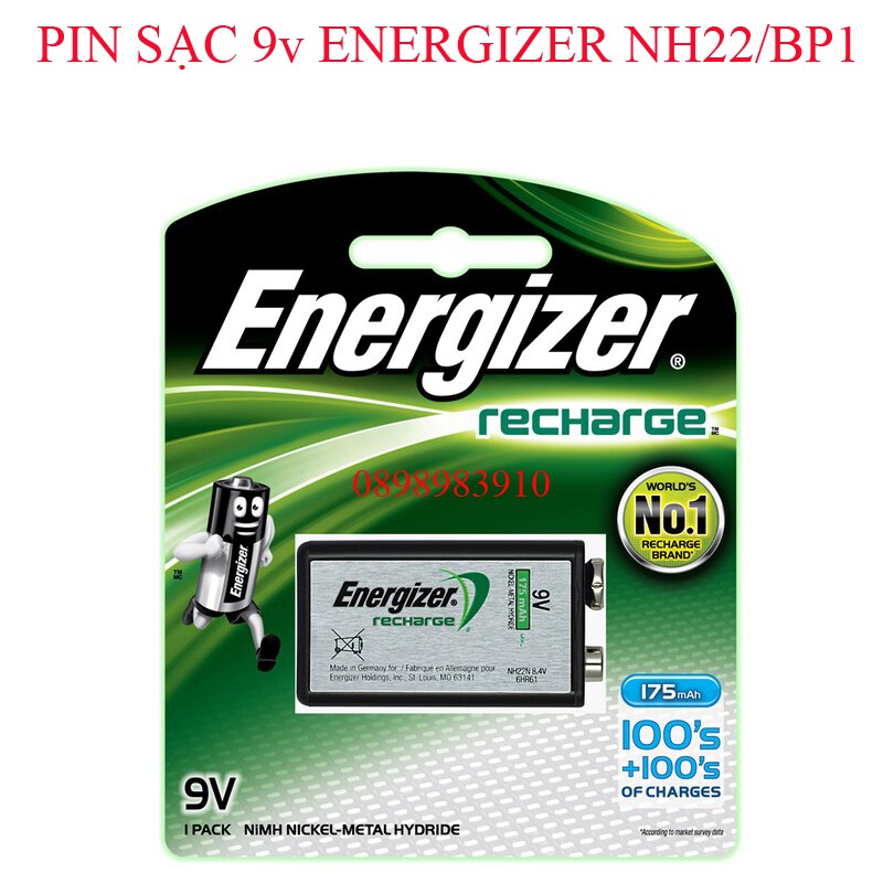 Pin sạc 9v ENERGIZER 175mAh NH22/BP1 vỉ 1 viên