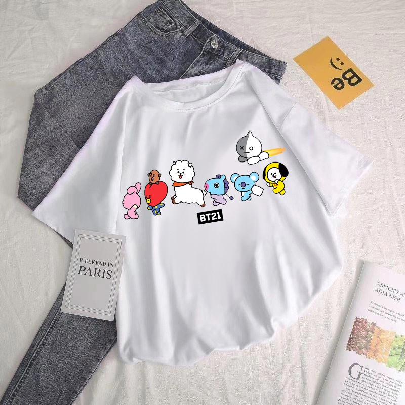 [FREESHIP] Áo thun BTS dễ thương BT21 dành cho các bạn Army- áo thun form rộng ngắn tay