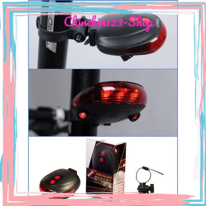 Đèn hậu xe đạp cảnh báo, Đèn hậu xe đạp thể thao giá rẻ, Đèn hậu xe đạp laser 3408 Shop