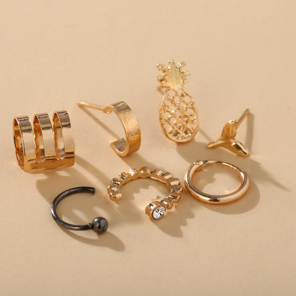 Bộ 7 Hoa Tai Đính Đá Thời Trang Dành Cho Nữ