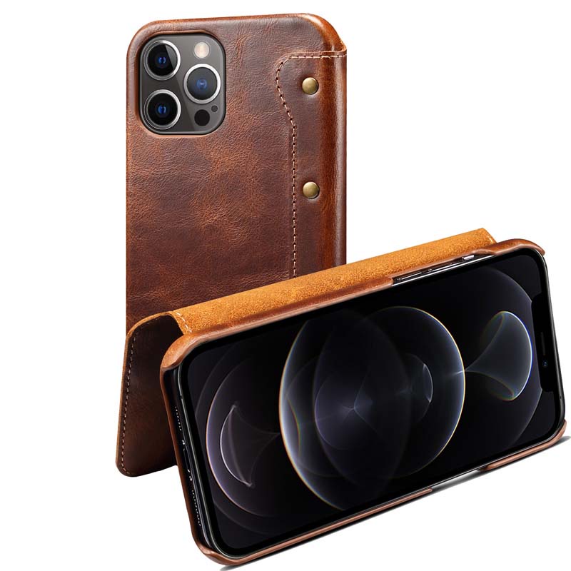 Bao da điện thoại nắp lật kèm ngăn đựng thẻ thích hợp cho iPhone 13 Pro Max 12 Mini