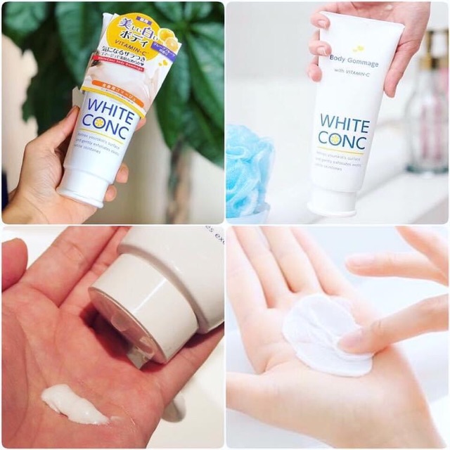 Tẩy da chết trắng da toàn thân white Con C