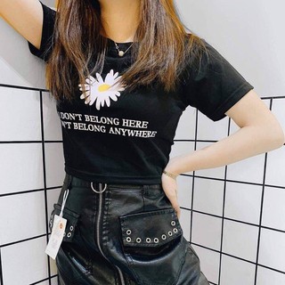 Áo croptop ôm dáng(body) thêu hình hoa cúc chất liệu cotton mịn co giãn 4 chiều BAO ĐẸP