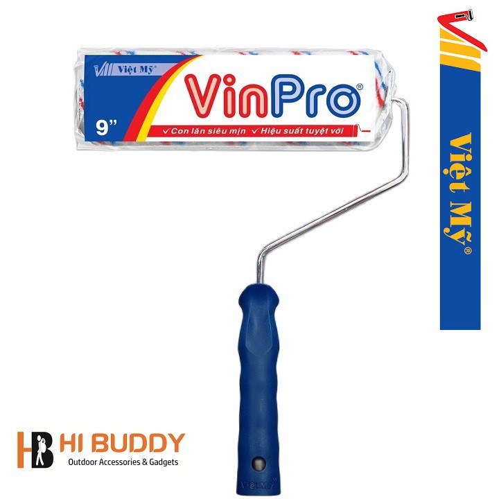 [ THAY RULO ] Bộ 3 Cây Lăn Sơn VIỆT MỸ VinPro 2 Sọc 9in ( 23 cm )