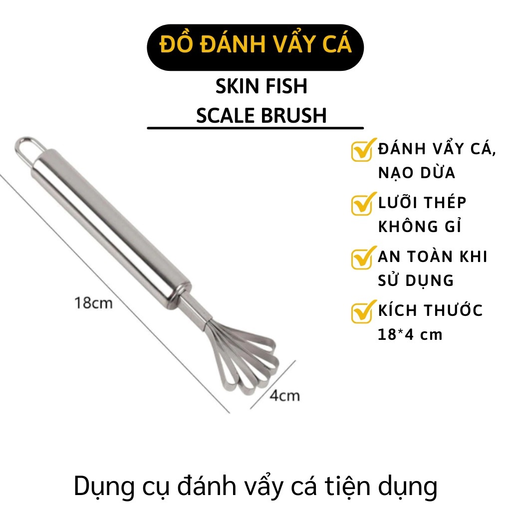 Dụng cụ nạo dừa, đánh vảy cá 2 trong 1 cầm tay thép không gỉ cao cấp