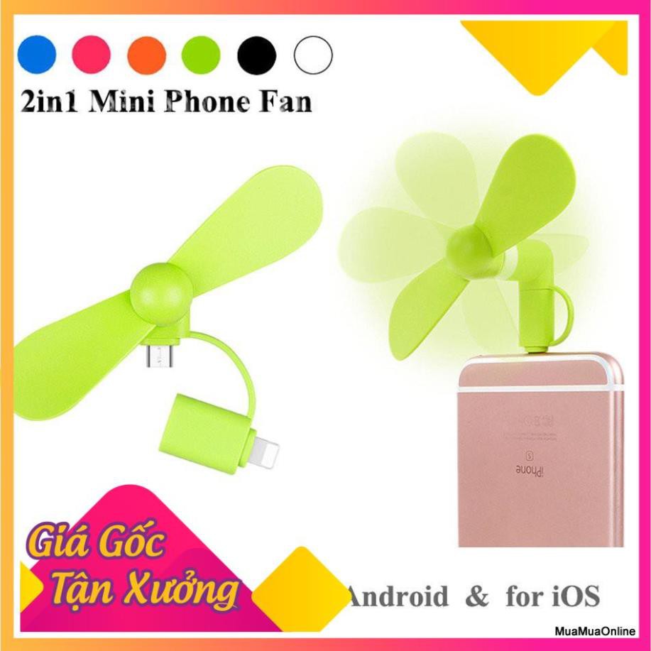 🍀 Giá sỉ 🍀  Quạt Mini 2 Cánh Cắm Nguồn Lightning & Micro