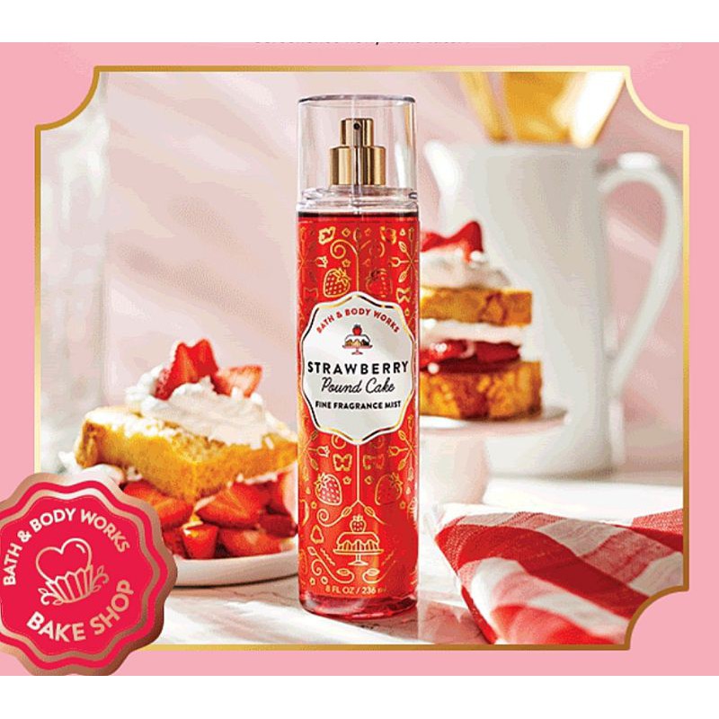 (30ML)XỊT THƠM STRAWBERRY POUND CAKE BATH AND BODYWORKS